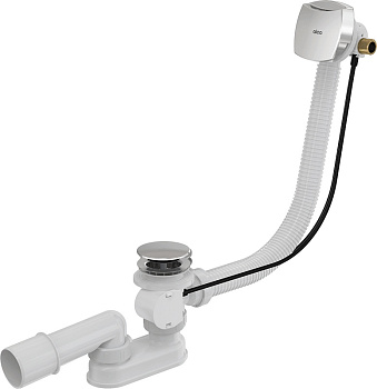 Сифон для ванны автомат с напуском воды через перелив, хром Сифон для ванны автомат с напуском воды через перелив, хром