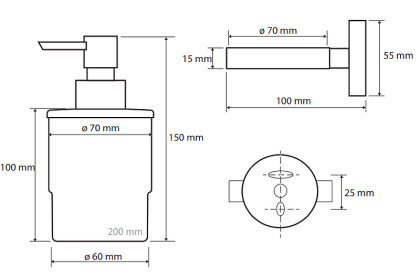 Настенный дозатор для жидкого мыла (стекло) вариант MINI 138709041