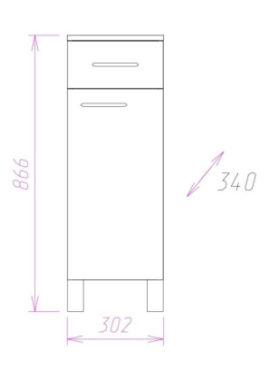 Полупенал Onika Каприз 30 напольный, белый, правый Полупенал Onika Каприз 30 напольный, белый, правый