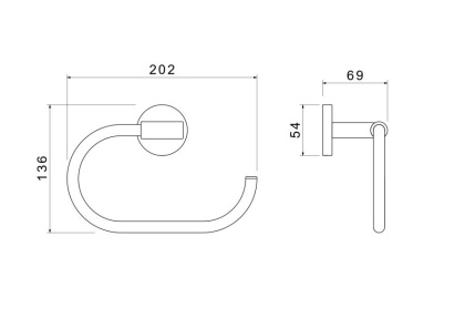 Полотенцедержатель овальный AQUATEK AQ4221CR ОБЕРОН