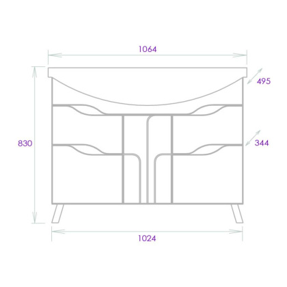 Тумба Onika Веронэлла 105 напольная, белая (ум. Стиль 105)