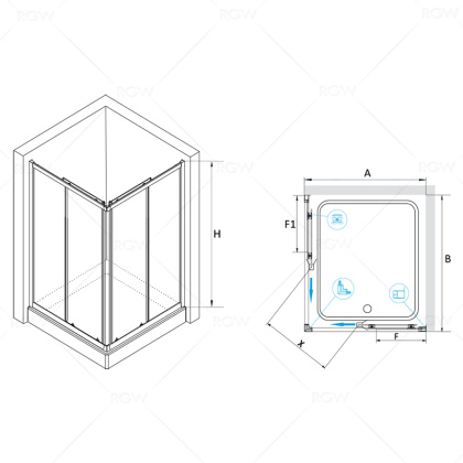 Душевой уголок RGW Classic CL-42 120x80 04094282-11 профиль Хром стекло прозрачное