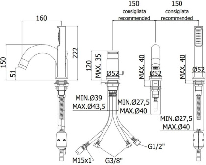 Смеситель на борт ванны Paffoni Joker JK040LCR Смеситель на борт ванны Paffoni Joker JK040LCR