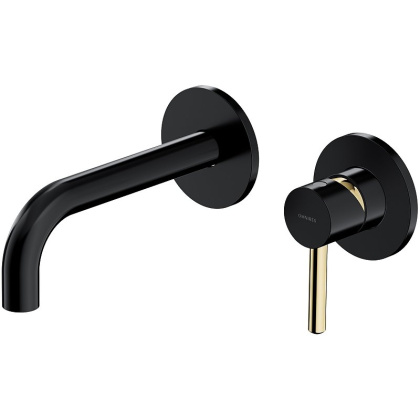 Смеситель для умывальника скрытого монтажа OMNIRES Y Y1215HBLGL (черный/золото)
