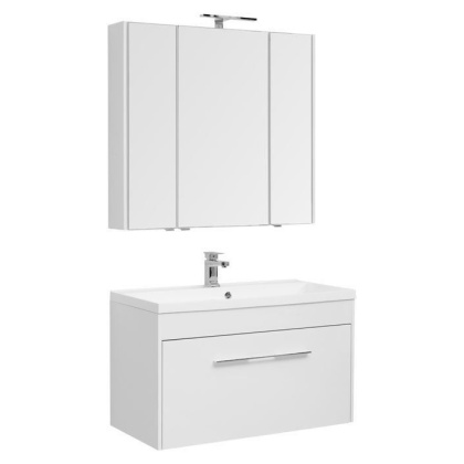 Мебель для ванной Aquanet Августа 100 белый (раковина Нота) Мебель для ванной Aquanet Августа 100 белый (раковина Нота)