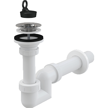 Сифон для умывальника S-образный DN40 с нержавеющей peшeткой DN63 Сифон для умывальника S-образный DN40 с нержавеющей peшeткой DN63