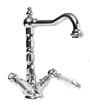 DIAMOND-LS2-02-Sw Смеситель на раковину с донным клапаном, исполнение бронза, ручки Swarovski