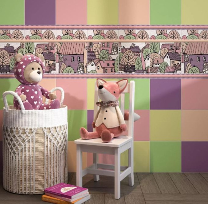 Плитка настенная 5177N Калейдоскоп персик 20*20*6,9 (26шт/1,04м2), м2