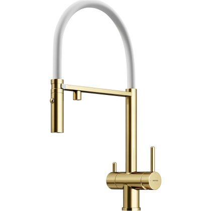 Смеситель для кухни SANCOS Imola с возможностью подключения фильтра для воды, цвет брашированное золото, арт. SC4010BG