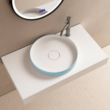 Раковина накладная ABBER Stein AS2604Blau голубая Раковина накладная ABBER Stein AS2604Blau голубая