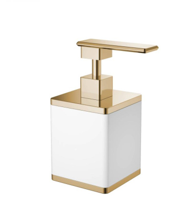 Диспенсер квадратный белый-золото 10969-W-G Boheme