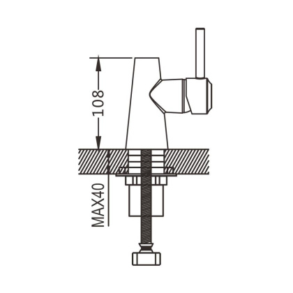 Отдельный  корпус для кухонного смесителя с гайкой, S143, Латунь хром, Shevanik