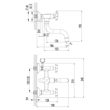 Смеситель Lemark Practica LM7512C для ванны Смеситель Lemark Practica LM7512C для ванны
