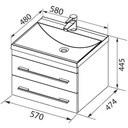 Мебель для ванной Aquanet Верона 58 New черный матовый Мебель для ванной Aquanet Верона 58 New черный матовый