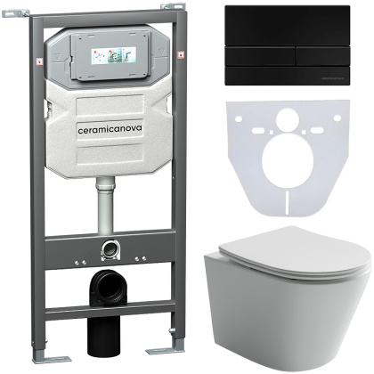 Сет 4 в 1 Инсталляция с кнопкой+унитаз+шумоизоляция