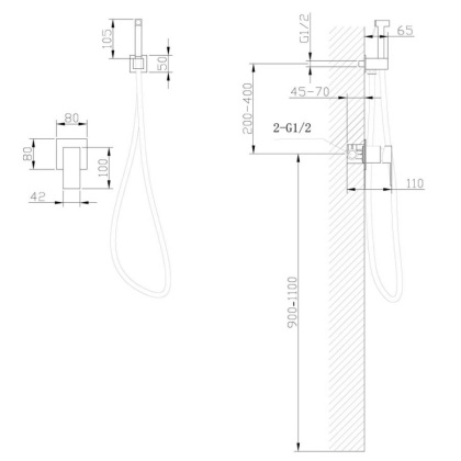 Смеситель ABBER Daheim AF8225SP с гигиеническим душем, сатин Смеситель ABBER Daheim AF8225SP с гигиеническим душем, сатин