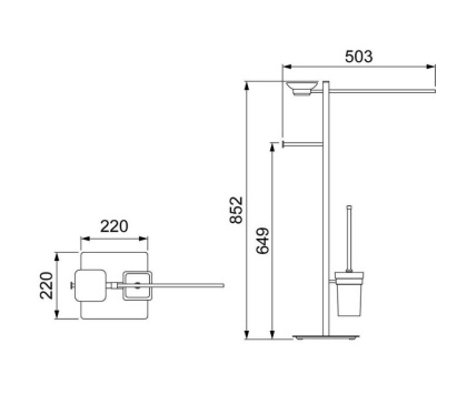 Стойка в ванную комнату Timo Selene 14085/03 черный Стойка в ванную комнату Timo Selene 14085/03 черный