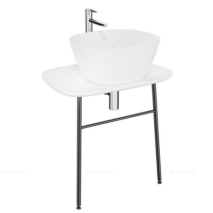 Столешница Plural 70 см под раковину, пристенная, низкая, цвет матовый белый