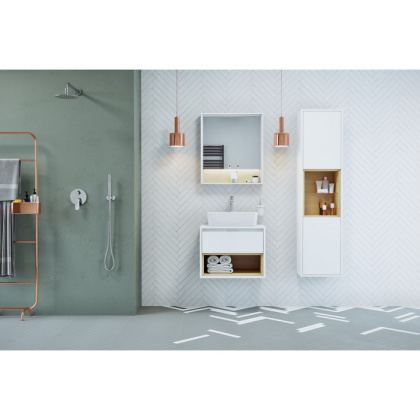 Шкаф-пенал EXCELLENT Tuto 40 см (белый/дуб)