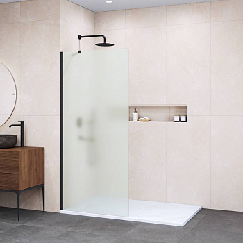 Душевая перегородка 60*195 RGW WA-102-B Чёрный/Матовое/6 мм (590-605) (Easy)