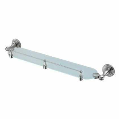 Полка стеклянная с бортиком Ammer, 61х6х12 см, хром, K-7044