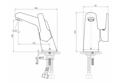 Смеситель Rossinka RS44-11 для раковины