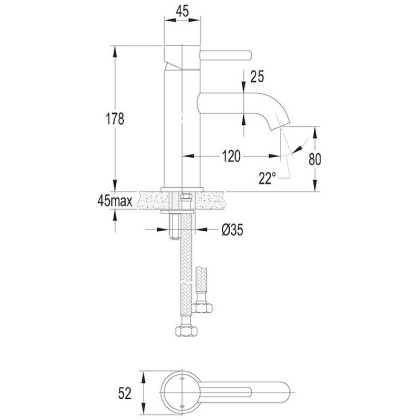 Смеситель для умывальника OMNIRES Y Y1210STCR (хром) 