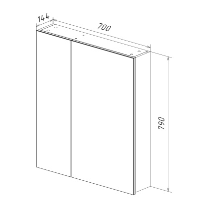 Шкаф зеркальный Lemark UNIVERSAL 70х80см 2-х дверный, цвет корпуса: Белый глянец Шкаф зеркальный Lemark UNIVERSAL 70х80см 2-х дверный, цвет корпуса: Белый глянец