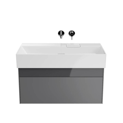 Тумба LOGICA подвесная 2 ящика 90 см, стальной серый