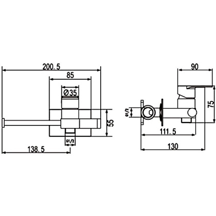 Гигиенический душ со смесителем Rose R307, хром