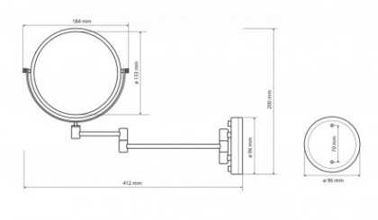 Косметическое зеркало без подсветки, мат