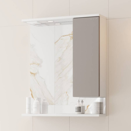 Шкаф-зеркало Onika Марви 60 мокко, правый, с подсветкой Шкаф-зеркало Onika Марви 60 мокко, правый, с подсветкой