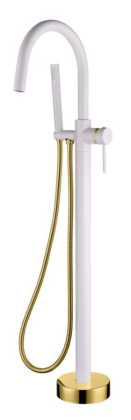 Смеситель напольный UNO WHITE Gold Смеситель напольный UNO WHITE Gold