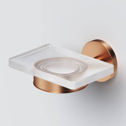 Стеклянная мыльница с настенным держателем, розовое золото A85A34244 Стеклянная мыльница с настенным держателем, розовое золото A85A34244