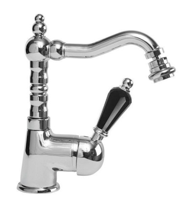 VINTAGE-BSM2-01-Sw Смеситель на биде однорычажный c донным клапаном, исполнение хром, ручка Swarovsk