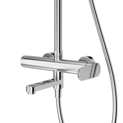 STYLUS-CVD-BORO Душевая стойка со смесителем и изливом, брашированное золото STYLUS-CVD-BORO Душевая стойка со смесителем и изливом, брашированное золото