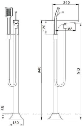 Смеситель для ванны с душем Aquanet JA-6001