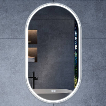 Зеркало LED VLM-3AU900-2 500x900 c сенсорным выключателем и диммером, антизапотевание Зеркало LED VLM-3AU900-2 500x900 c сенсорным выключателем и диммером, антизапотевание