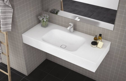 TITAN-800-LVB-SOSPESO Консольная раковина из литьевого мрамора Цвет Белый  TITAN-800-LVB-SOSPESO Консольная раковина из литьевого мрамора Цвет Белый