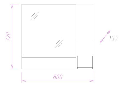 Шкаф-зеркало Onika Санторини 80 дуб белый крафт Шкаф-зеркало Onika Санторини 80 дуб белый крафт