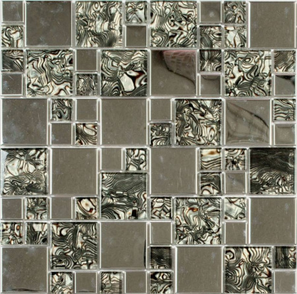 Мозаика MS-611 метал стекло (15*48*8) 300*300 