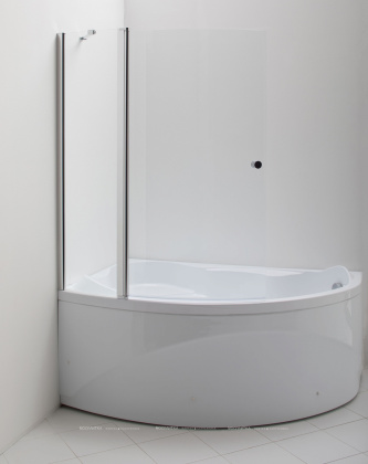 Шторка для ванны Aquanet Alfa 2 NF7221-2 pivot, прозрачное стекло