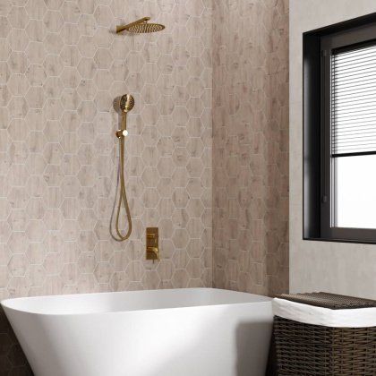 Встраиваемый комплект для душа с верхней душевой насадкой и лейкой A71207