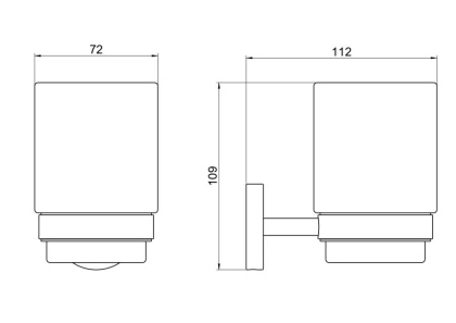 Стакан с держателем AQUATEK, матовый черный AQ4604MB БЕТТА