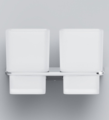 A50A343400 Inspire V2.0, Двойной стеклянный стакан с настенным держателем, хром, шт