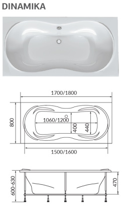 Акриловая ванна 1Marka Convey 150х75 R 01кон1575п Акриловая ванна 1Marka Convey 150х75 R 01кон1575п