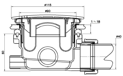 Сифон для душевого поддона RGW Velplex QYD-01 18241101-08 Бронза