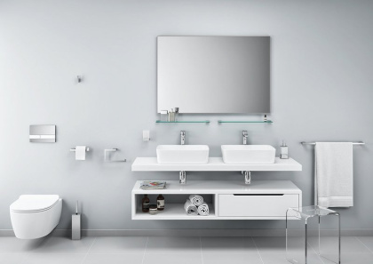 Полка стеклянная EXCELLENT 52 см Riko (хром)