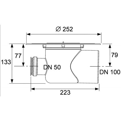 Сифон TECEdrainpoint S DN 100, с универсальным фланцем Seal System