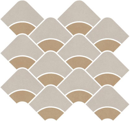 Декор Таделакт наборный бежевый светлый, жёлтый матовый обрезной 30x28x0,9